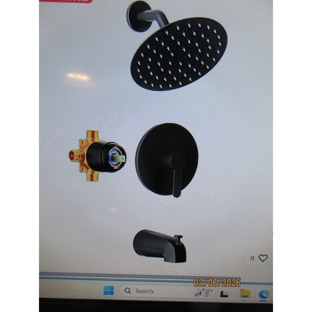 GOXIUHAN Matte Black Shower Faucet Set with Tub Spout & Rough-in Valve GXH3706H